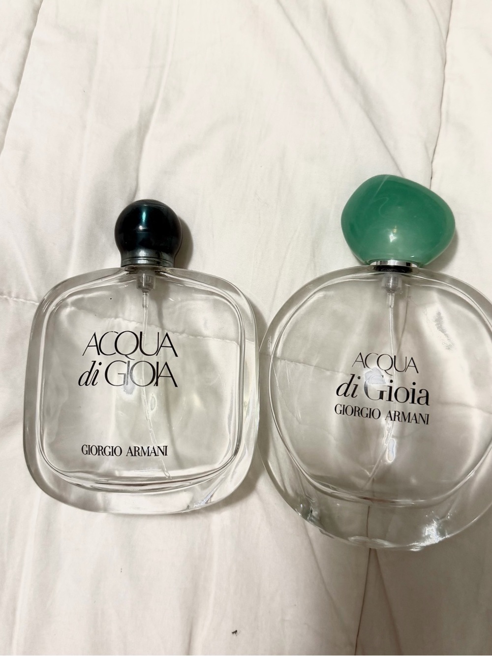 ***EMPTY***Giorgio Armani Acqua di Gioia Duo with Dark Teal and Mint Green Caps